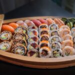 food photography of varieties of sushies